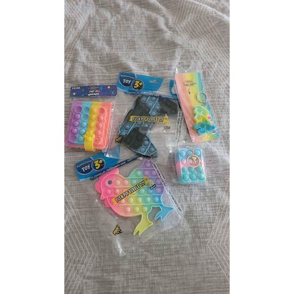 Pop It Wallet & Bubble Toy Bundle, Push Pop Sensory Fidget Toy, Multicolor - Picture 1 of 6